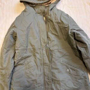 Woman’s Khaki Hooded Military Jacket